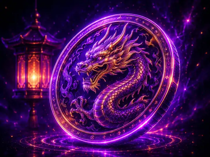 Mesa Dragon Tiger con cartas grandes y banner asiático