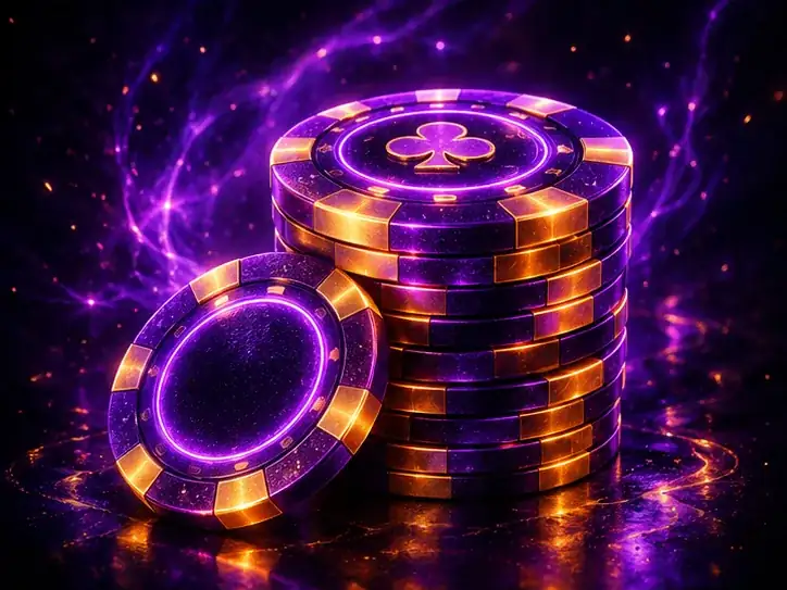 Mesa de Casino Hold'em con cartas comunes y crupier de pie