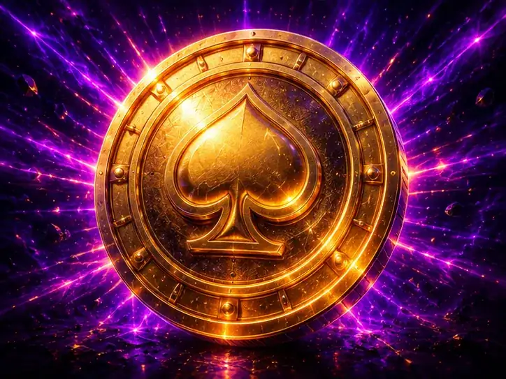 Slot con jackpot progresivo iluminado en violeta y oro